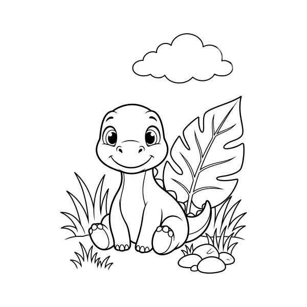 Coloriage Coloriage Bébé Dinosaure à imprimer