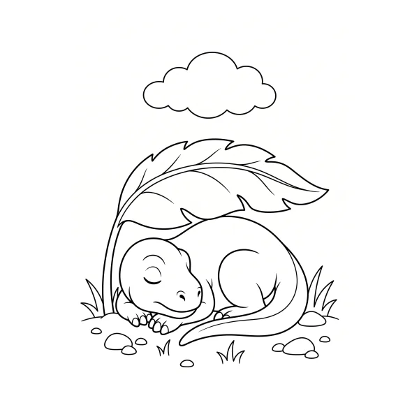 Coloriage Coloriage Dinosaure Endormi à imprimer