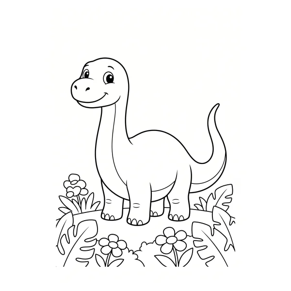 Coloriage Coloriage Dinosaure Gentil à imprimer