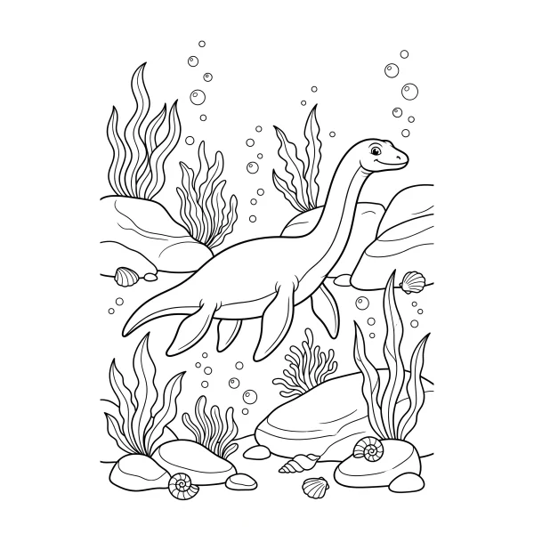 Coloriage Coloriage Dinosaure Marin à imprimer