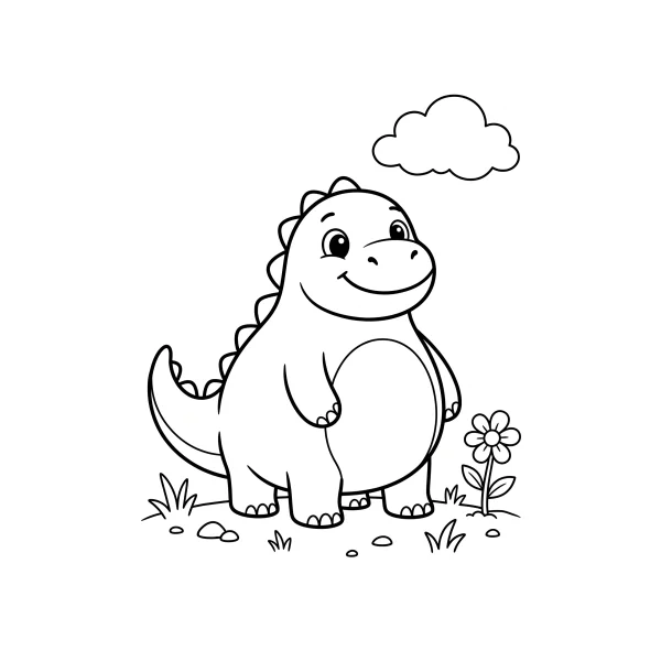Coloriage Coloriage Dinosaure Mignon à imprimer