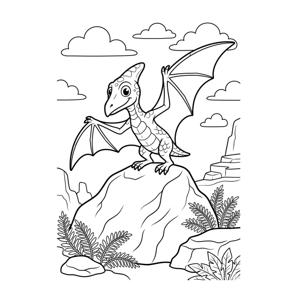 Coloriage Coloriage Dinosaure Ptérodactyle à imprimer