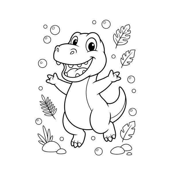 Coloriage Coloriage Dinosaure Rigolo à imprimer