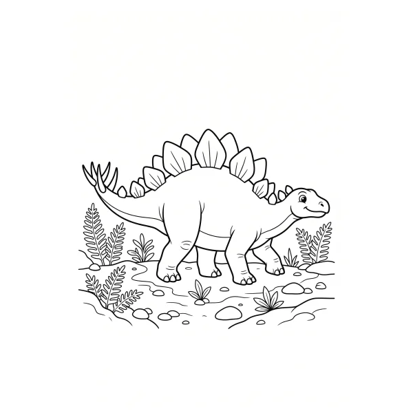 Coloriage Coloriage Dinosaure Stégosaure à imprimer