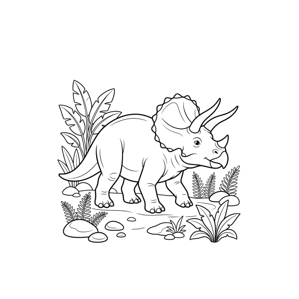 Coloriage Coloriage Dinosaure Tricératops à imprimer