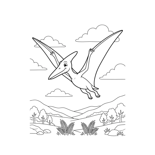 Coloriage Coloriage Dinosaure Volant à imprimer