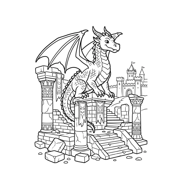 Coloriage Coloriage Dragon Adulte à imprimer