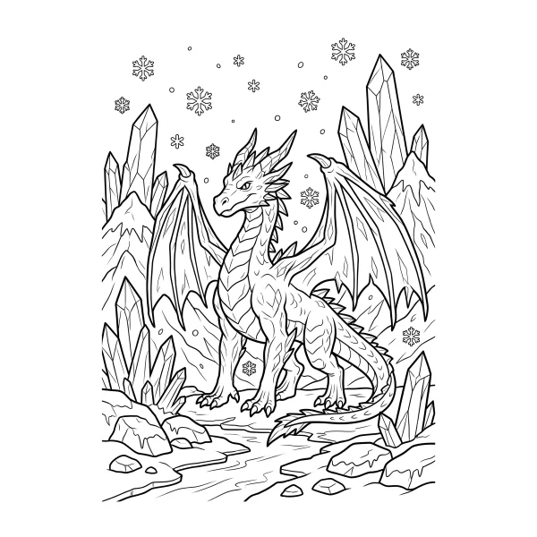 Coloriage Coloriage Dragon de Glace à imprimer