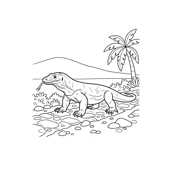 Coloriage Coloriage Dragon de Komodo à imprimer