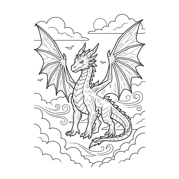 Coloriage Coloriage Dragon du Ciel à imprimer