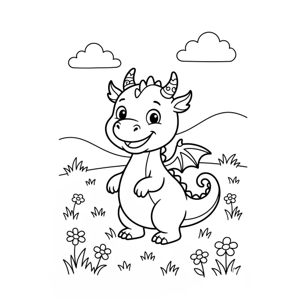 Coloriage Coloriage Dragon Facile à imprimer