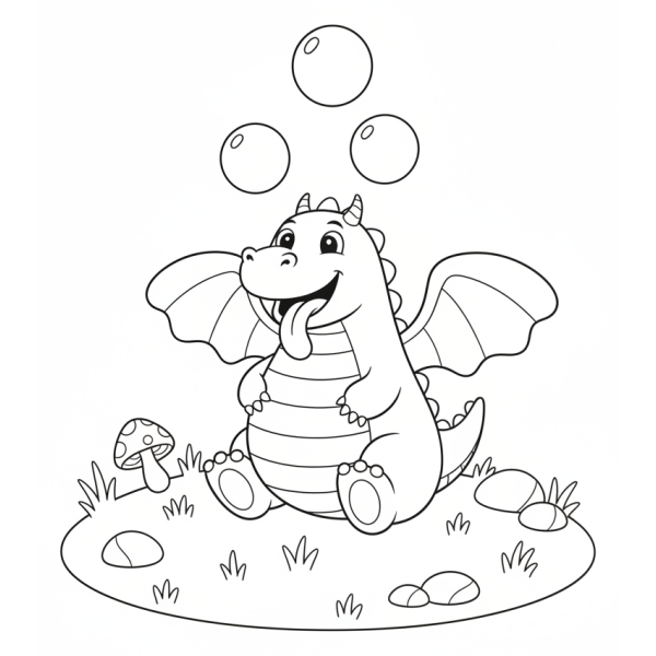 Coloriage Coloriage Dragon Rigolo à imprimer