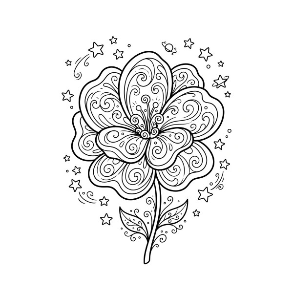 Coloriage Coloriage Fleur Magique à imprimer