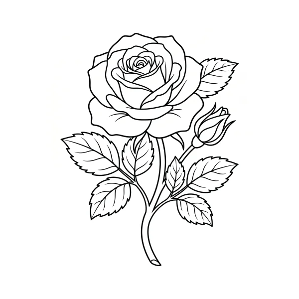Coloriage Coloriage Rose à imprimer
