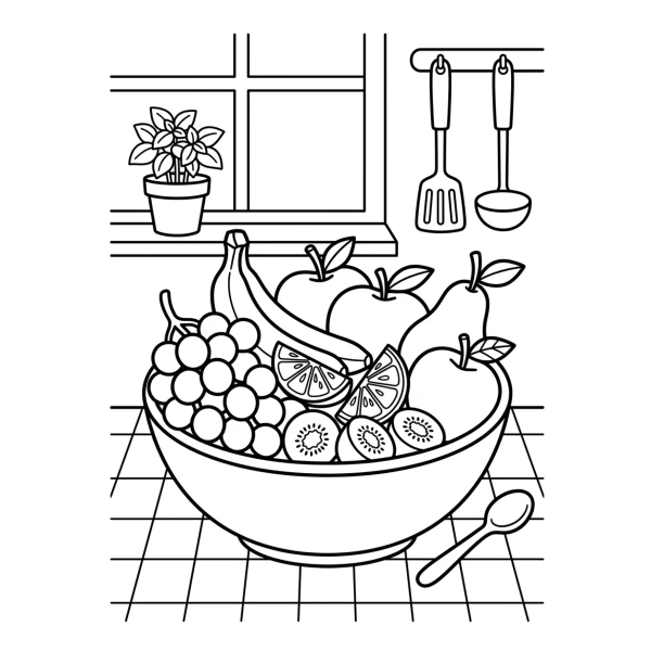 Coloriage Coloriage Coupe de Fruits à imprimer