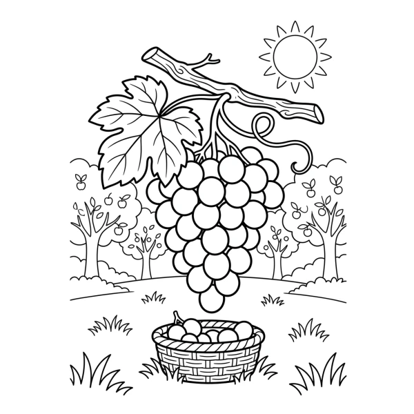Coloriage Coloriage Grappe de Raisin à imprimer