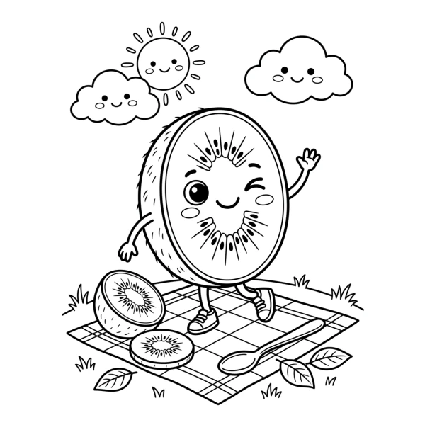 Coloriage Coloriage Kiwi Rigolo à imprimer