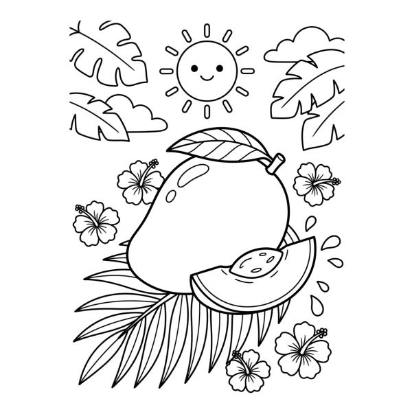 Coloriage Coloriage Mangue Tropicale à imprimer