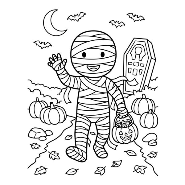 Coloriage Coloriage Momie Halloween à imprimer