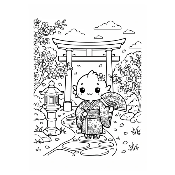 Coloriage Coloriage Kawaii Japonais à imprimer