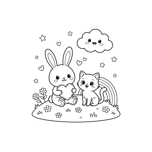 Coloriage Coloriage Kawaii Mignon à imprimer