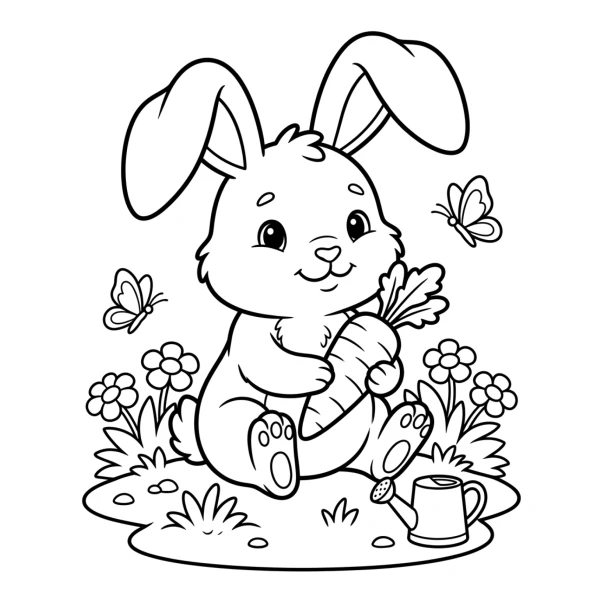 Coloriage Coloriage Bébé Lapin à imprimer