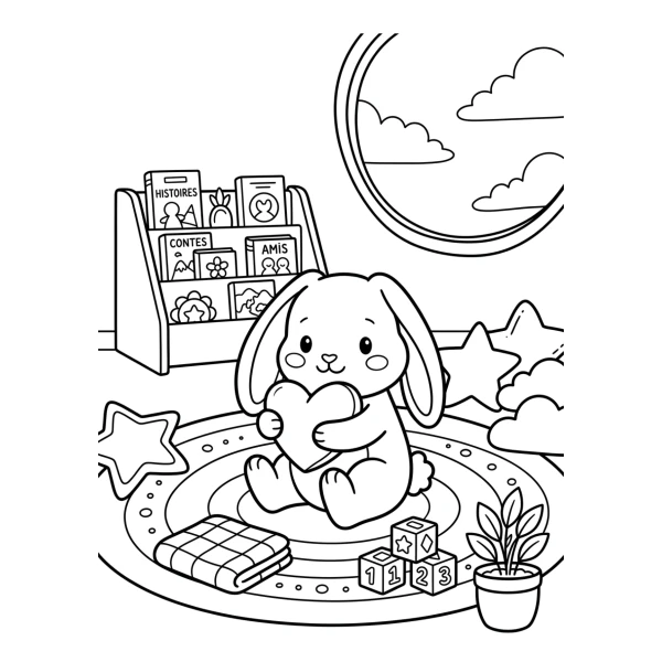Coloriage Coloriage Lapin Câlin à imprimer