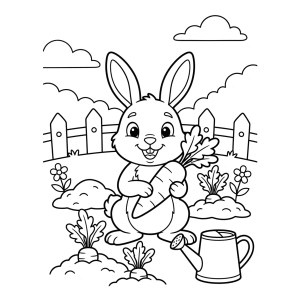 Coloriage Coloriage Lapin et Carotte à imprimer