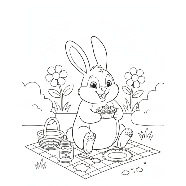 Coloriage Coloriage Lapin Gourmand à imprimer