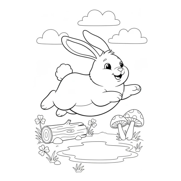 Coloriage Coloriage Lapin qui Saute à imprimer