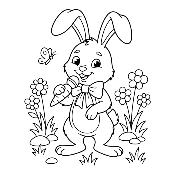 Coloriage Coloriage Lapin Rigolo à imprimer