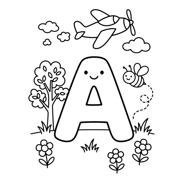 Coloriage Coloriage Lettre A à imprimer