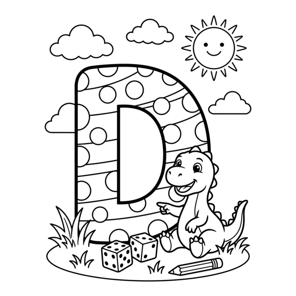 Coloriage Coloriage Lettre D à imprimer