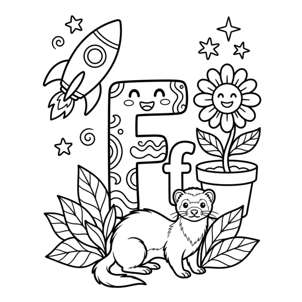 Coloriage Coloriage Lettre F à imprimer