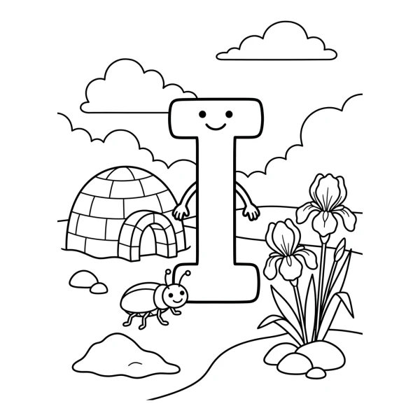 Coloriage Coloriage Lettre I à imprimer