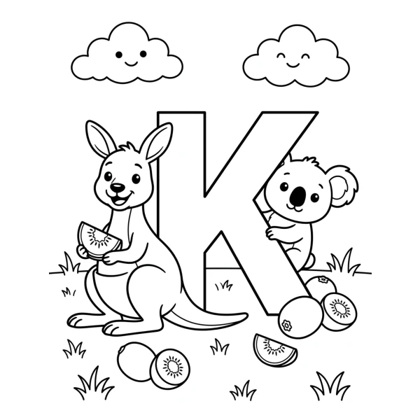 Coloriage Coloriage Lettre K à imprimer