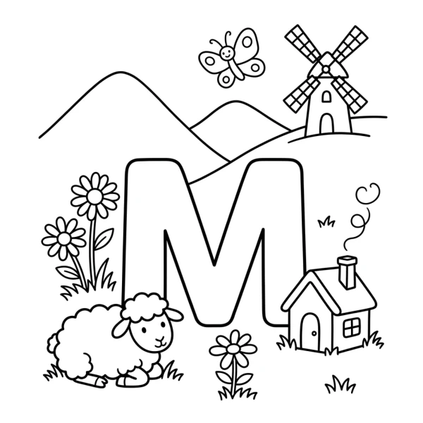 Coloriage Coloriage Lettre M à imprimer