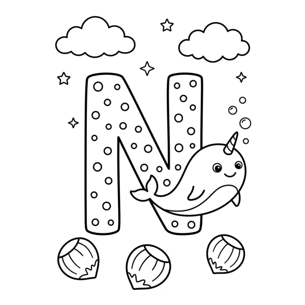 Coloriage Coloriage Lettre N à imprimer