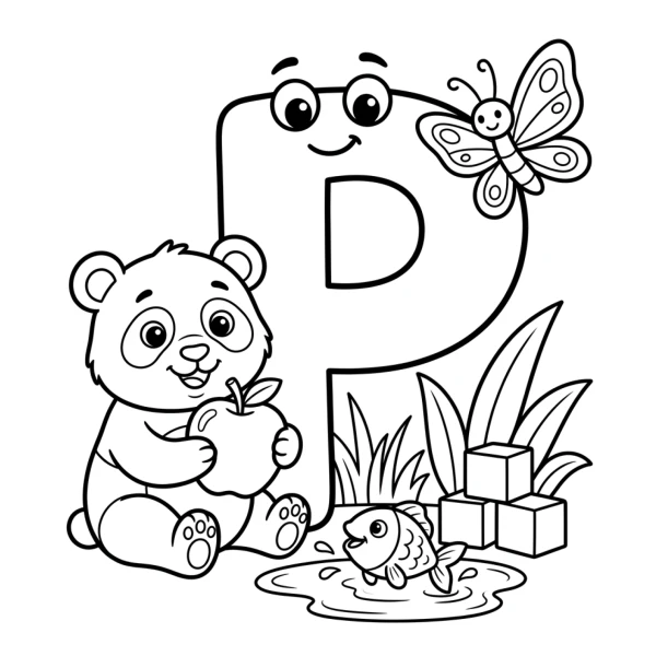 Coloriage Coloriage Lettre P à imprimer