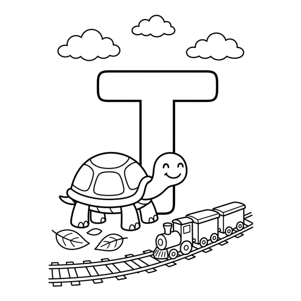 Coloriage Coloriage Lettre T à imprimer