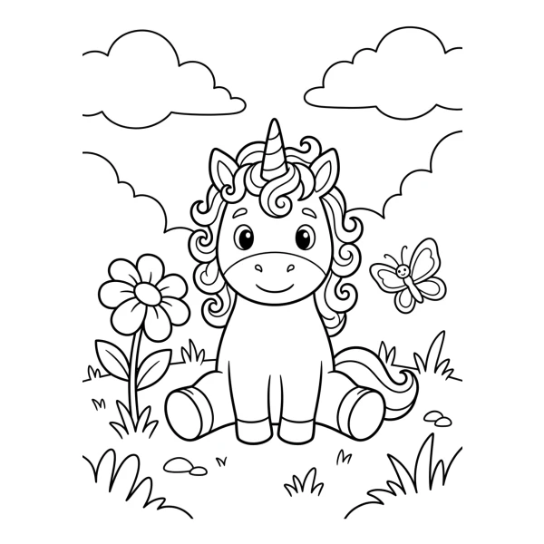 Coloriage Coloriage Bébé Licorne à imprimer
