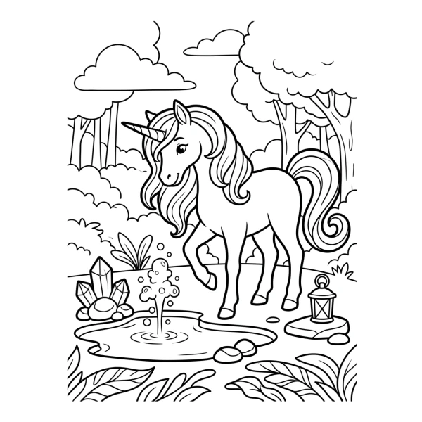 Coloriage Coloriage Licorne Magique à imprimer