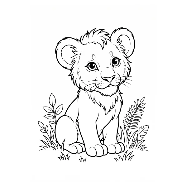 Coloriage Coloriage Bébé Lion à imprimer