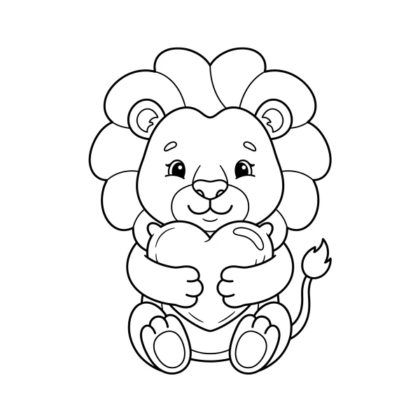 Coloriage Coloriage Lion Câlin à imprimer