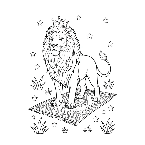 Coloriage Coloriage Lion Couronné à imprimer
