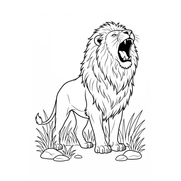Coloriage Coloriage Lion qui Rugit à imprimer