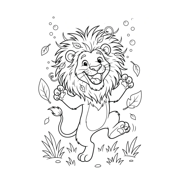 Coloriage Coloriage Lion Rigolo à imprimer