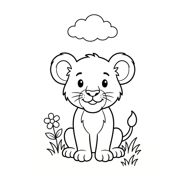 Coloriage Coloriage Lionceau Mignon à imprimer