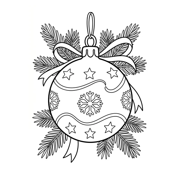 Coloriage Coloriage Boule de Noël à imprimer