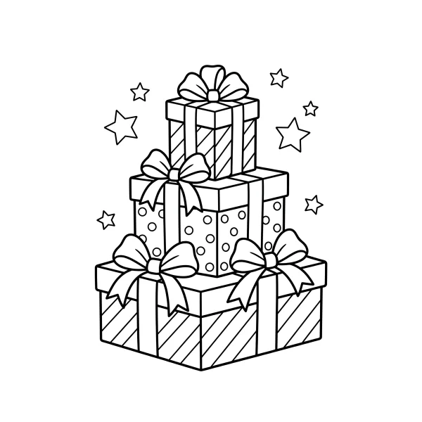 Coloriage Coloriage Cadeaux de Noël à imprimer